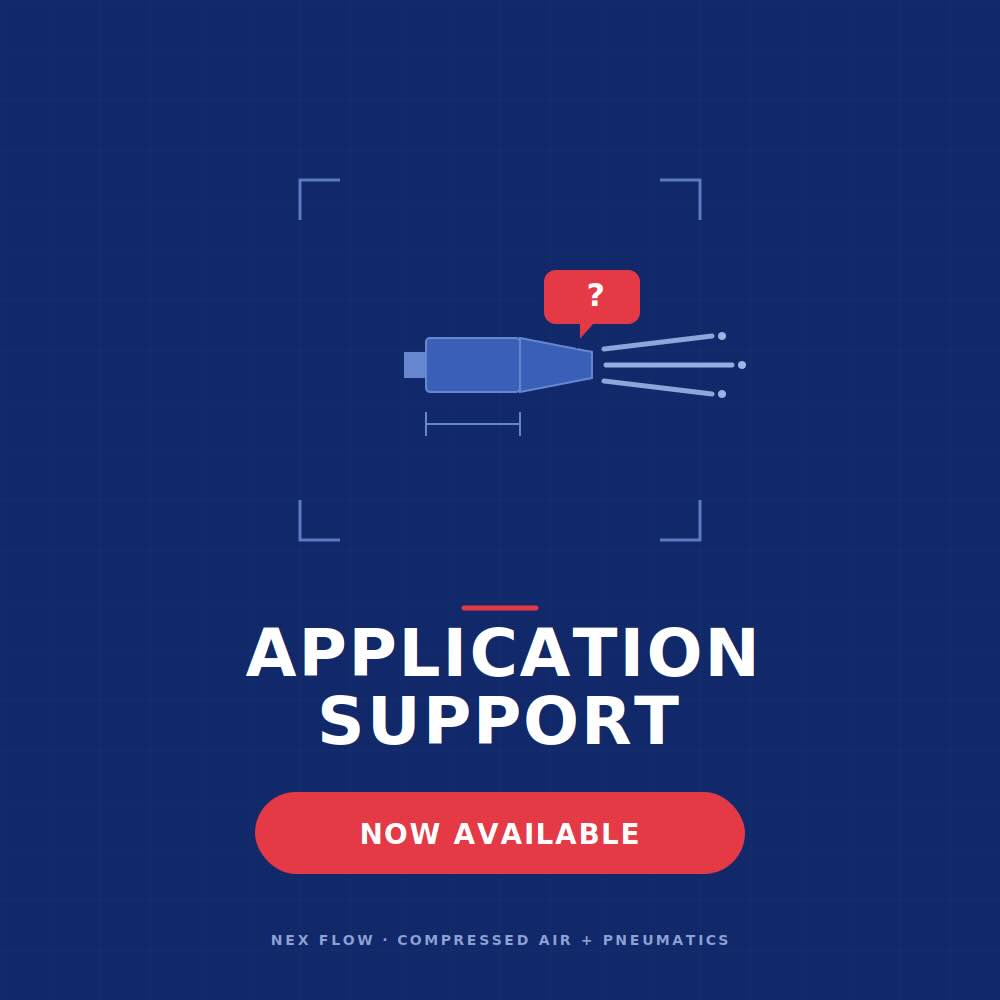 application support from Nex Flow for compressed air and pneumatics